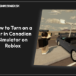 How to Turn on a Car in Canadian Simulator on Roblox